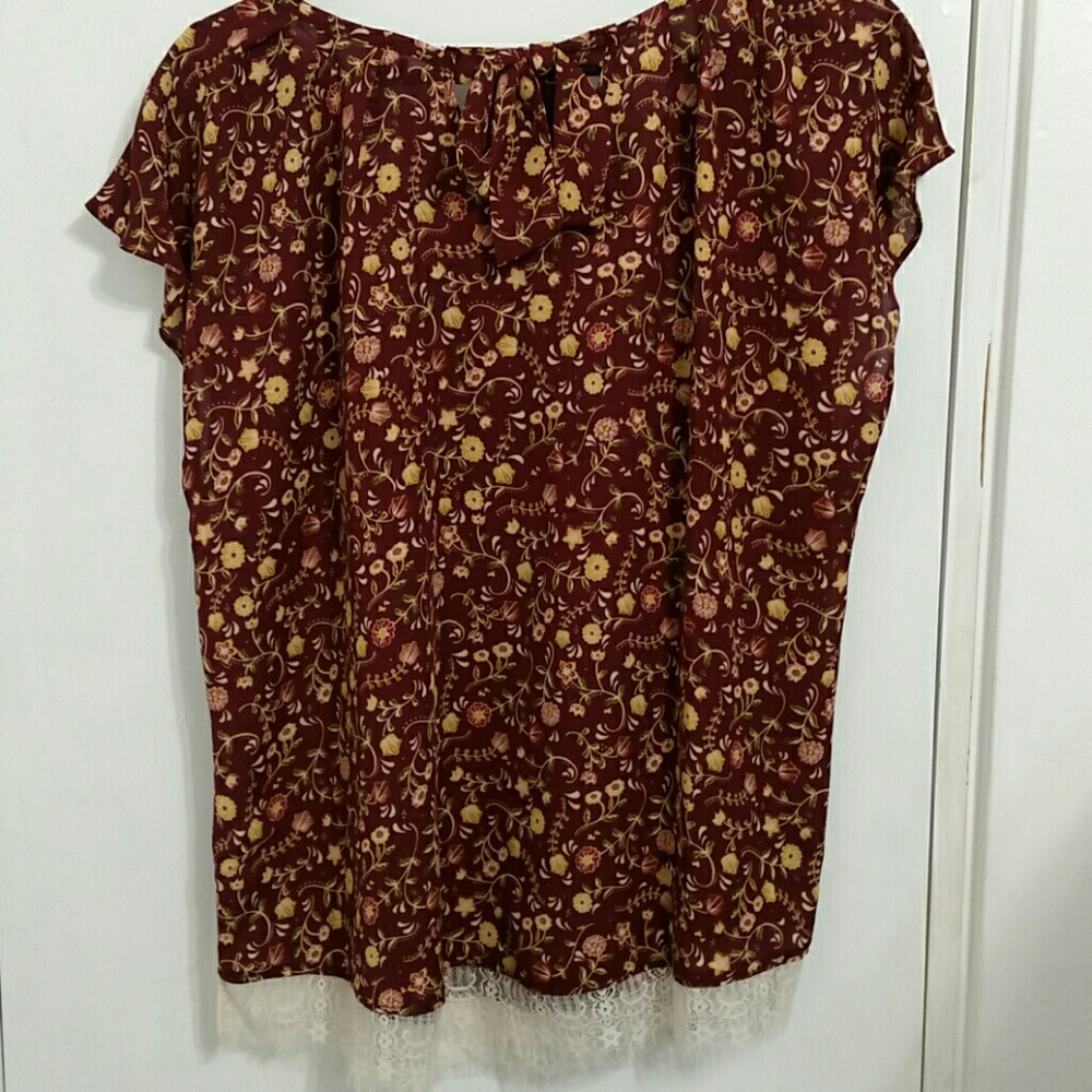 NWT Lauren Conrad autumn floral top size XL - Picture 6 of 7